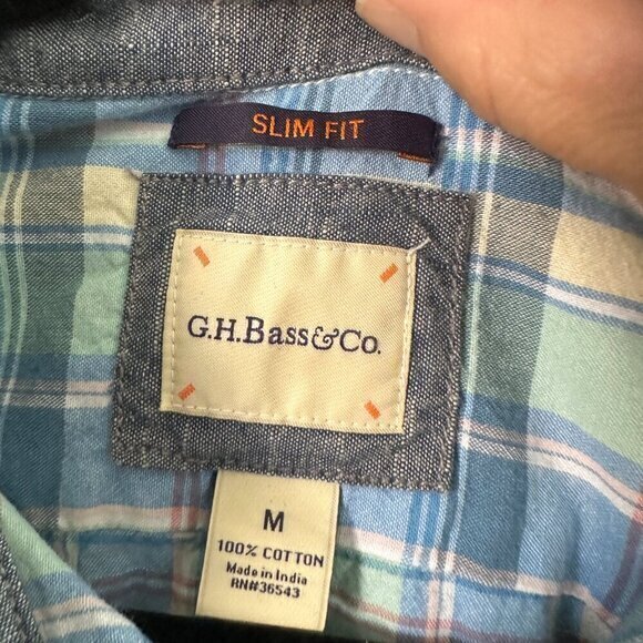 GH Bass Men's Short Sleeve Shirt ‎ Size Medium - Picture 3 of 6